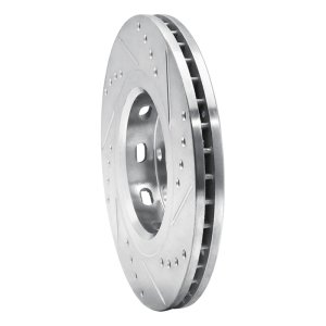 Chevrolet AVEO Brake Rotor (1) - Front Left - R1 Concepts - Drilled & Slotted - Silver - `04-`17